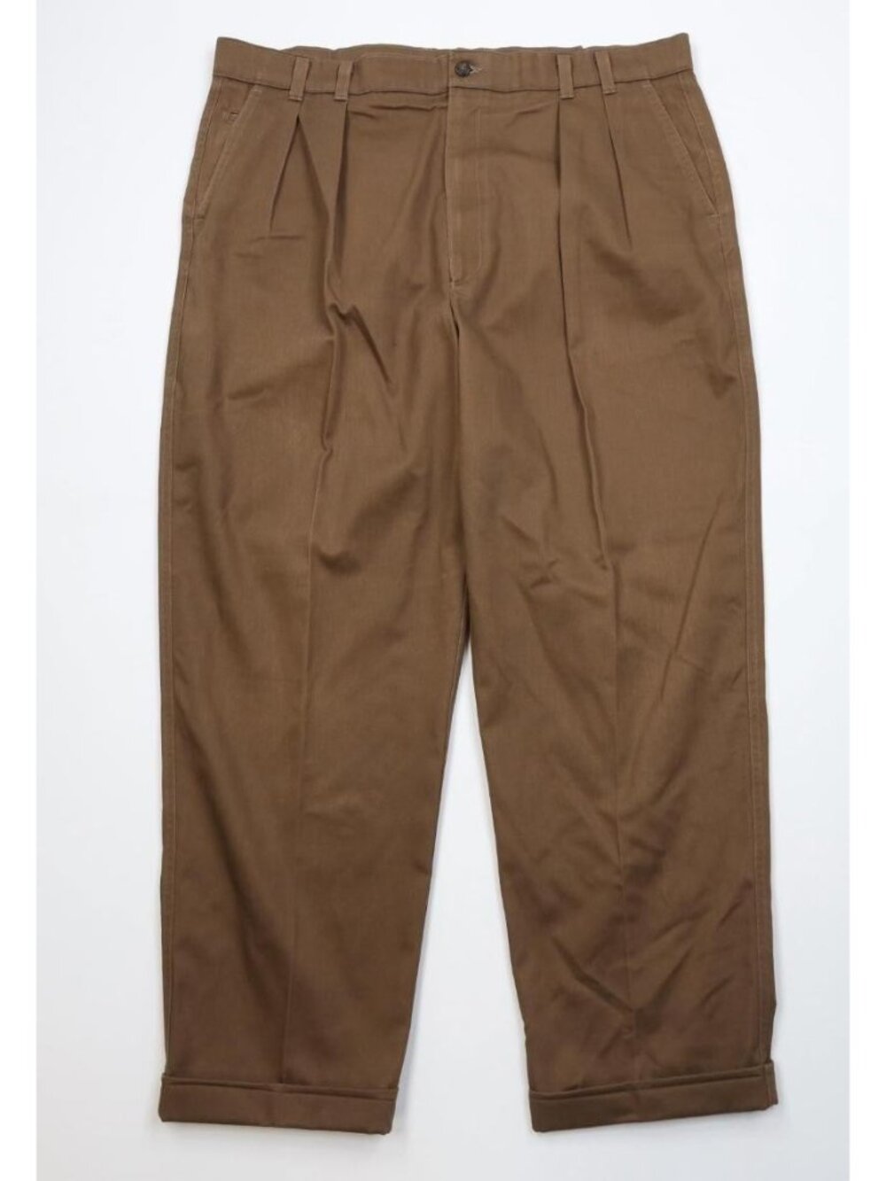 Vtg 90s Streetwear Mens 40x30 Sun Faded Pleated Wide Leg Chino Pants Brown USA